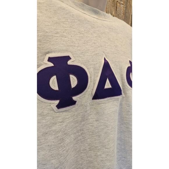 Jerzees super sweats USA made phi delta theta fraternity sweater vintage 90s L+ - Picture 2 of 7